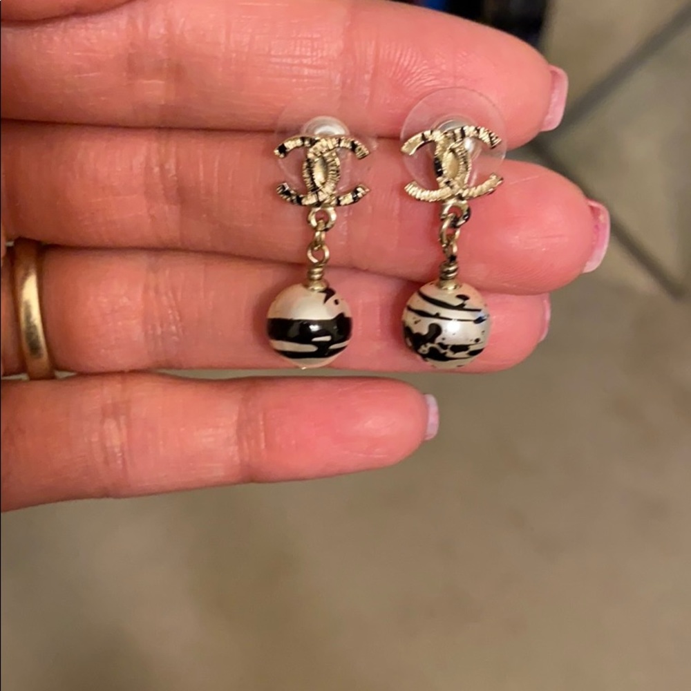 Authentic Chanel pearl earrings